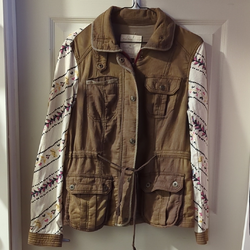 Free People Jacket with Patterned Sleeves